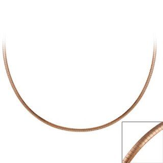Mondevio Rose Gold over Sterling Silver 18 inch Italian Omega Necklace Jewelry