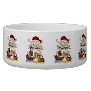 Jolly Roger, Pirate Ship & Pirate's Chest Pet Water Bowl