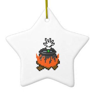 8 bit retro games boiling people in a pot christmas ornaments