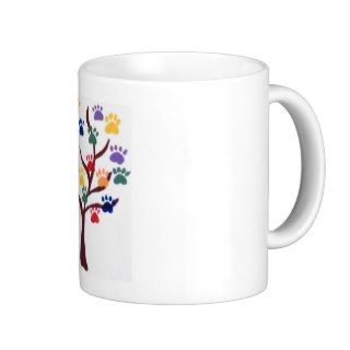 Paw Print Tree Design   Multi Color Coffee Mug