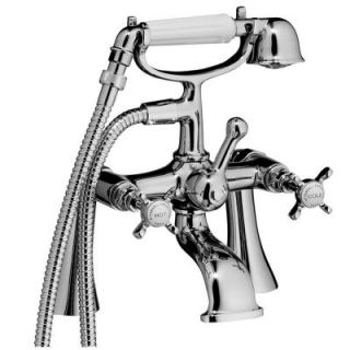 Barclay Products 2 Handle Claw Foot Tub Faucet with Hand Shower in Chrome 4201 MC CP