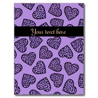 Cheetah print hearts Postcard