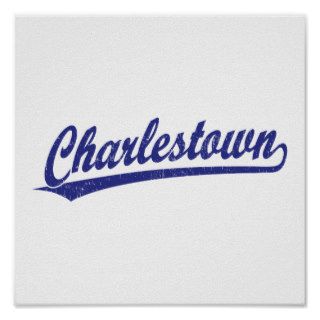 Charlestown script logo in blue poster