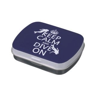 Keep Calm and (scuba) Dive On (in any color) Jelly Belly Candy Tin