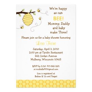 Bumble Bee Honeycomb Baby Shower Invitations