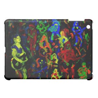 Abstract musician collage bright colours on black iPad mini cases