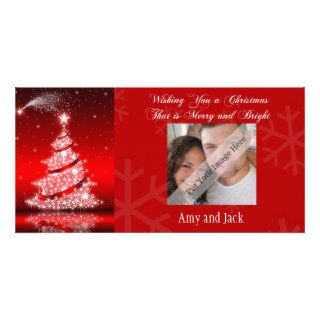 Sparkling Contemporary Christmas Tree Photo Card