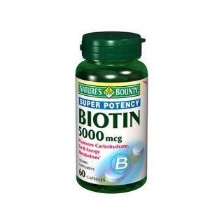 NATURES BOUNTY BIOTIN 5000MCG 13430 60 CAPSULES Health & Personal Care