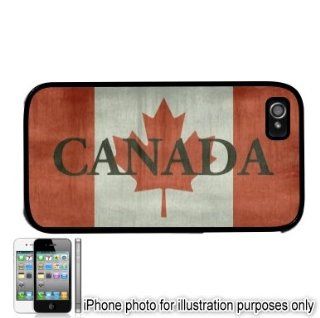 Canada Name Distressed Flag Apple iPhone 4 4S Case Cover Skin Black Cell Phones & Accessories