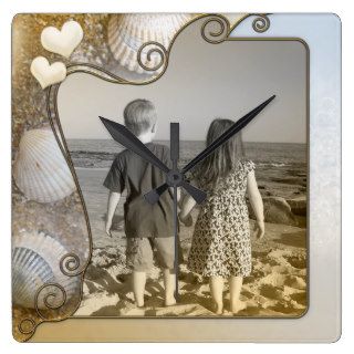 Vintage Photo Beach Wedding or Anniversary Clock