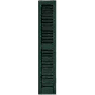 Builders Edge 12 in. x 60 in. Louvered Vinyl Exterior Shutters Pair in #122 Midnight Green 010120060122