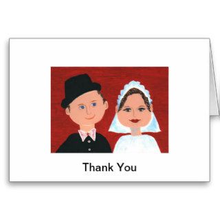 Wedding. Bride and Groom Thank You Note Cards