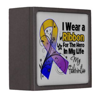 Father in Law Hero in My Life Bladder Cancer Premium Jewelry Box