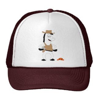 Cartoon Cowboy Horse Basketball Player Trucker Hat