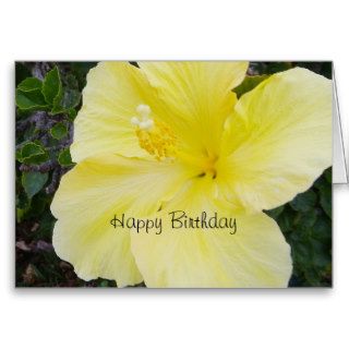 Happy Birthday   Yellow Hibiscus Card
