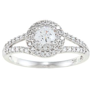 Alyssa Jewels 14k White Gold 1 1/4ct TGW Clear Cubic Zirconia Engagement style Ring Alyssa Jewels Cubic Zirconia Rings