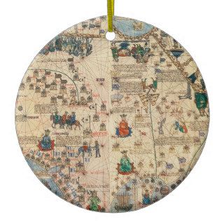 131 0058260/1 Catalan Atlas Detail of Asia, by Ja Christmas Ornaments