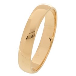 14k Yellow Gold Men's Half round 4 mm Wedding Band Men's Rings