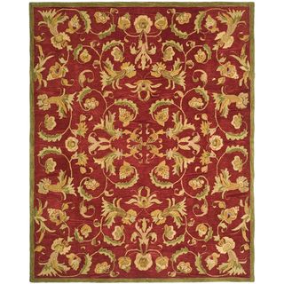 Handmade Flora Burgundy Wool Rug (6' x 9') Safavieh 5x8   6x9 Rugs