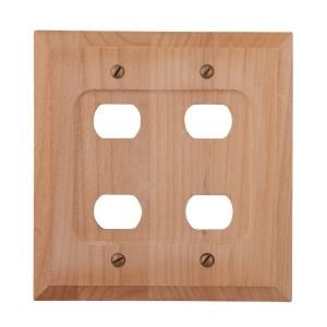 Amerelle 4 Despard Wall Plate   Unfinished Wood SB180X4