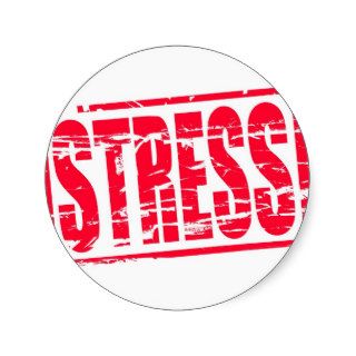 Stress red rubber stamp effect stickers