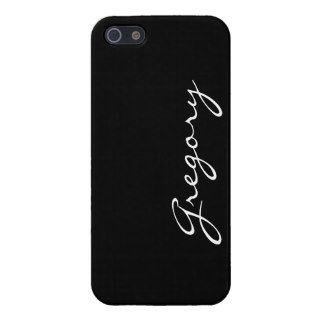 Custom boys name initial letter G black stylish Case For iPhone 5