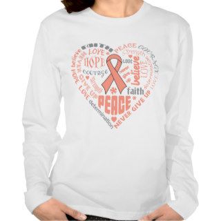 Uterine Cancer Awareness Heart Words Shirt