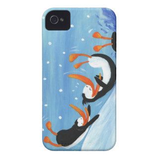 happy penguins Case Mate iPhone 4 cases