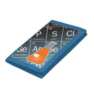 Orange Erlenmeyer (Conical) Flask Chemistry Nylon Tri fold Wallet