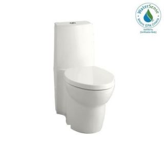 KOHLER Saile 1 Piece 1.6 GPF Dual Flush High Efficiency Elongated Toilet in White K 3564 0