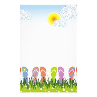 Colorful Summer Flip Flops Fun In The Sun Garden Stationery Paper
