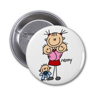 Nanny Stick Figure Button