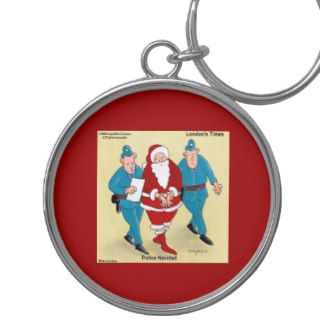 Police Navidad Santa's Been Very Bad Key Chains