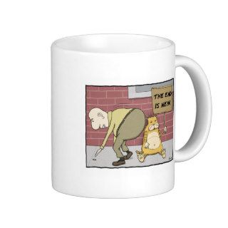 Funny cat coffee mug End is Near