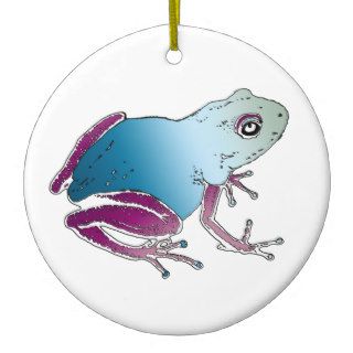 Purple & Blue Poison Dart Frog Christmas Ornament