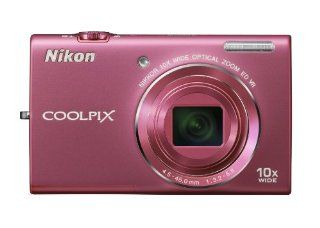 Nikon COOLPIX S6200 16 MP Digital Camera with 10x Optical Zoom NIKKOR ED Glass Lens and HD 720p Video (Pink)  Point And Shoot Digital Cameras  Camera & Photo