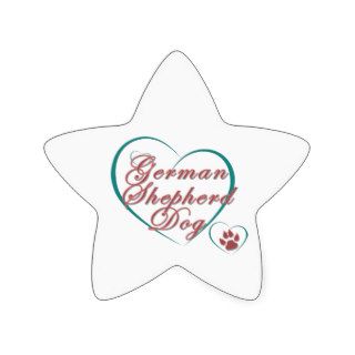 German Shepherd Dog Love Star Stickers