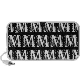 Monogram Pattern Fancy Letter M Portable Speakers