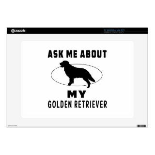 Ask Me About My Golden Retriever Decals For 15" Laptops