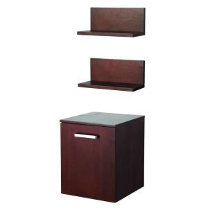 Foremost Rayne 15.75 in. W Wall Hung Storage Cabinet and two Wall Mounted Shelves in Dark Cherry RACW1519