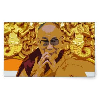 Dalai Lama Buddha Bodhisattva Buddhism Peace Tibet Rectangular Stickers