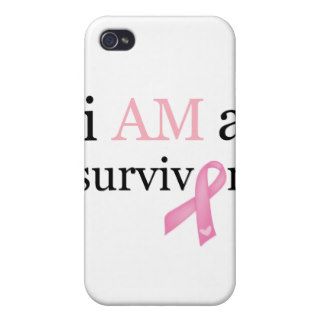 i AM a survivor (Pink) iPhone 4 Cases