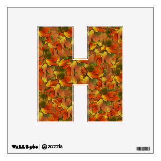 Alphabet Letter H Decal   Vibrant Autumn Leaves Wall Decals