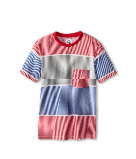 Volcom Kids 3 Course Stripe S/S Crew Boys T Shirt (Red)