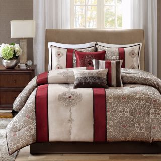 Madison Park Blaine 7 pc. Jacquard Comforter Set, Taupe