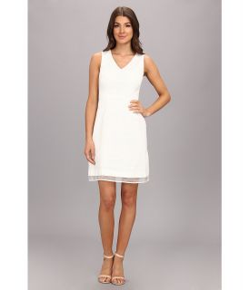Ivy & Blu Maggy Boutique Sleeveless V Neck Eyelet Fit and Flare Womens Dress (White)