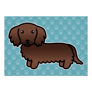 Chocolate Long Coat Dachshund Posters