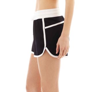 Xersion Piped Tricot Training Shorts, Black/White, Womens