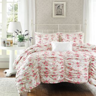 Madison Park Camila 4 pc. Ruched Duvet Cover Set, Pink