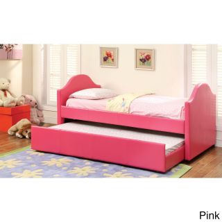 Furniture Of America Ordino Contemporary Twin Daybed With Twin Trundle Pink Size Twin